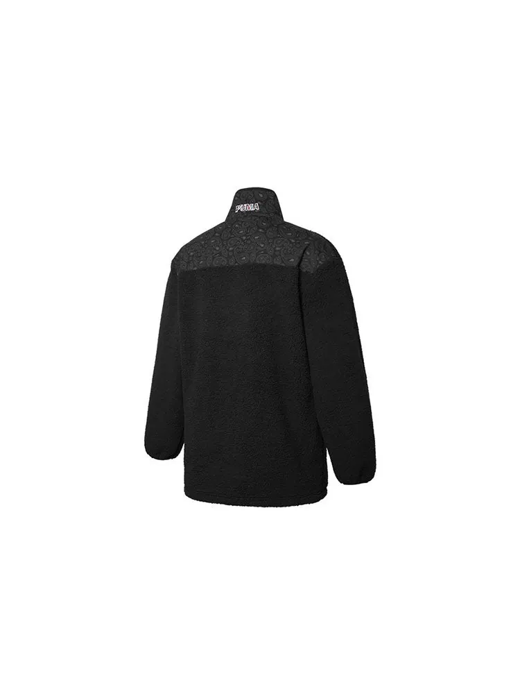 Куртка PUMA Unisex Paisley Imitation Lamb Wool Stand-up Collar Jacket Black — изображение 2 из 5, черный