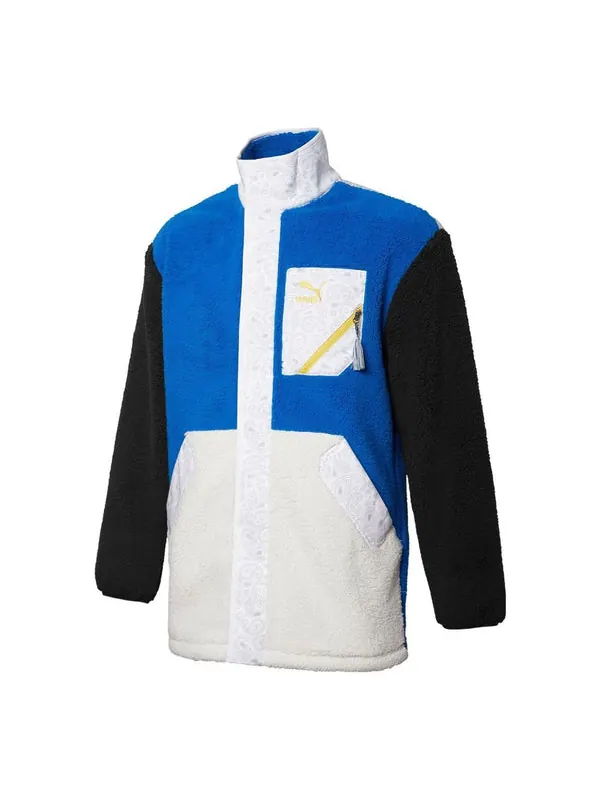 Куртка cuff stand collar casual jacket 'blue white' Puma — изображение 1 из 2, синий/белый