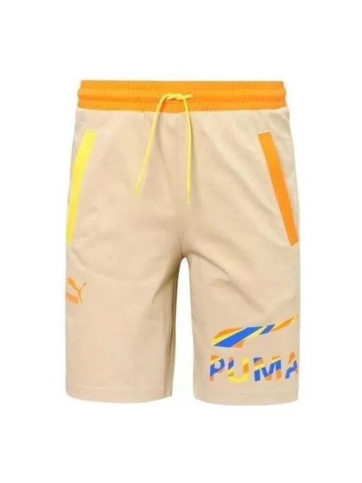Шорты logo sporty shorts 'tan' Puma — изображение 1 из 2, бежевый