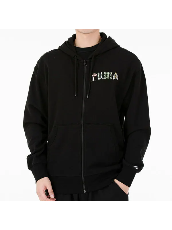 Куртка downtown graphic fz jacket black Puma — изображение 3 из 4, черный