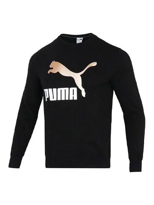 Толстовка PUMA Bronzing Logo Sports Round Neck Pullover Black — изображение 1 из 4, черный