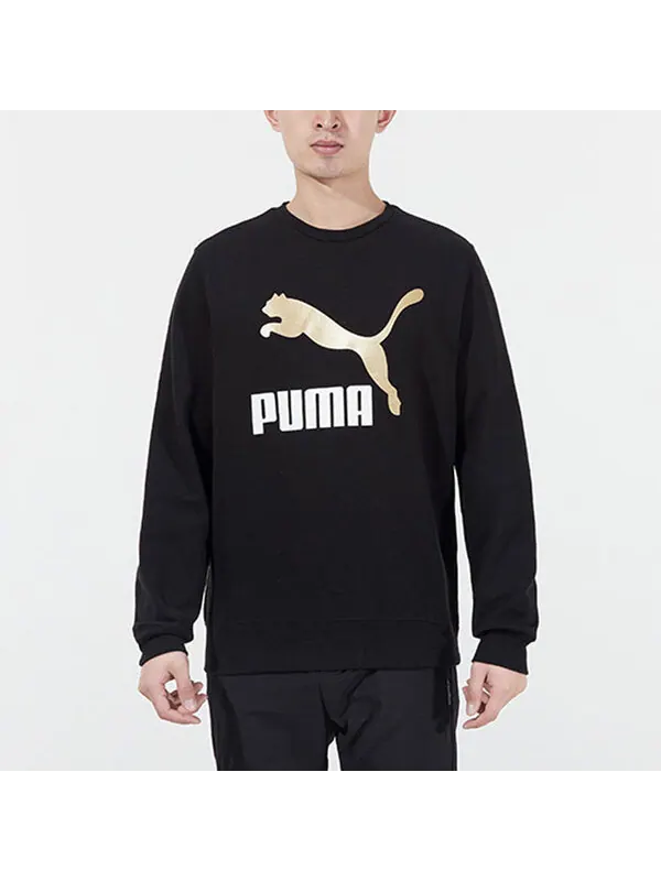 Толстовка PUMA Bronzing Logo Sports Round Neck Pullover Black — изображение 3 из 4, черный