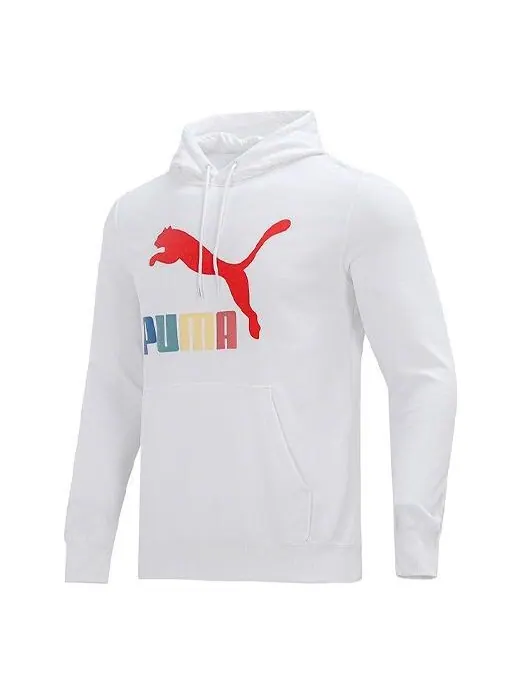 Толстовка PUMA Contrasting Colors Logo Printing Knit White — изображение 1 из 4, белый