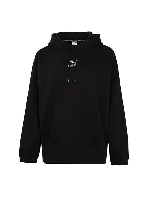 Свитер classics oversized tr embroidery logo hoodie black Puma — изображение 1 из 4, черный