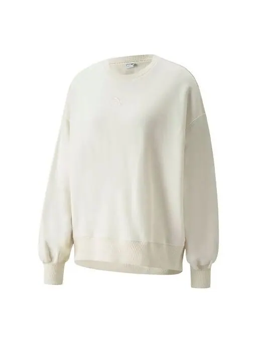 Свитер logo embroidery round-neck sweatshirtbeige Puma — изображение 1 из 3, бежевый