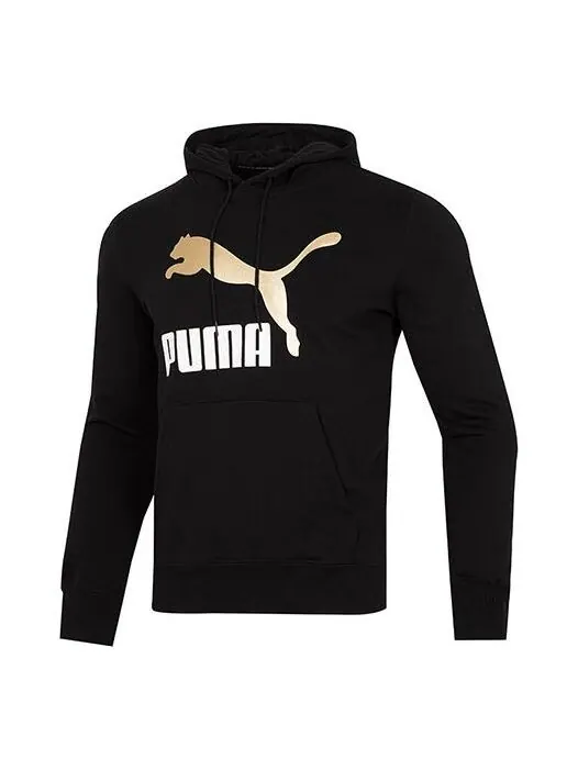 Толстовка classics metallic logo tr logo printing hooded sports black Puma — изображение 1 из 4, черный
