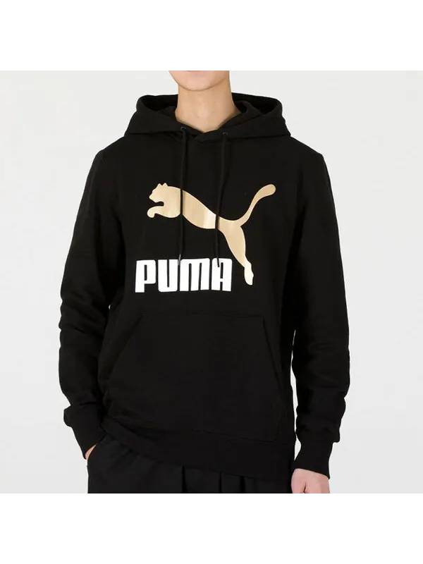 Толстовка classics metallic logo tr logo printing hooded sports black Puma — изображение 2 из 4, черный
