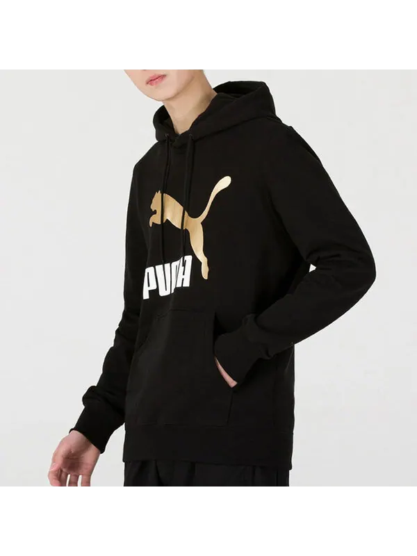Толстовка classics metallic logo tr logo printing hooded sports black Puma — изображение 4 из 4, черный