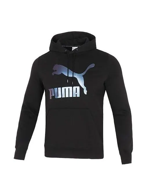 Толстовка classics metallic logo tr logo printing sports black Puma — изображение 1 из 4, черный
