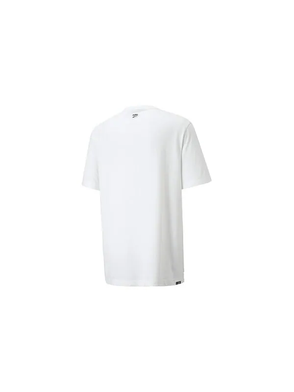 Футболка downtown logo tee 'white' Puma — изображение 2 из 4, белый