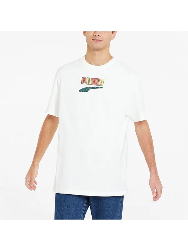 Футболка downtown logo tee 'white' Puma — изображение 3 из 4, белый