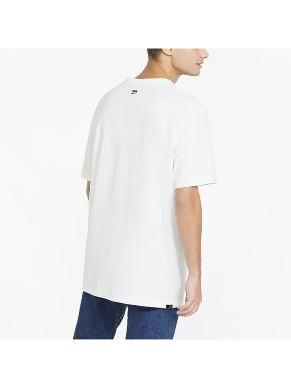 Футболка downtown logo tee 'white' Puma — изображение 4 из 4, белый