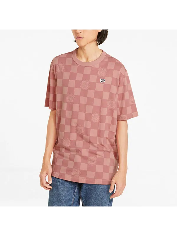 Футболка downtown aop tee 'pink' Puma — изображение 2 из 4, розовый