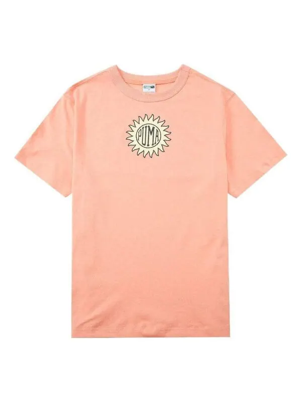 Футболка downtown graphic tee 'pink' Puma — изображение 1 из 4, розовый/красный