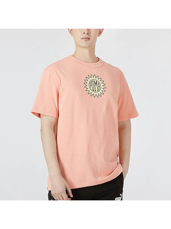 Футболка downtown graphic tee 'pink' Puma — изображение 3 из 4, розовый/красный