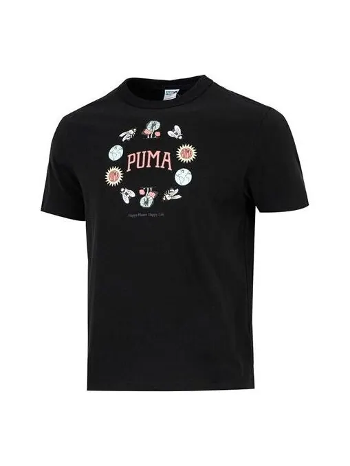Футболка downtown graphic tee 'black' Puma — изображение 1 из 4, черный
