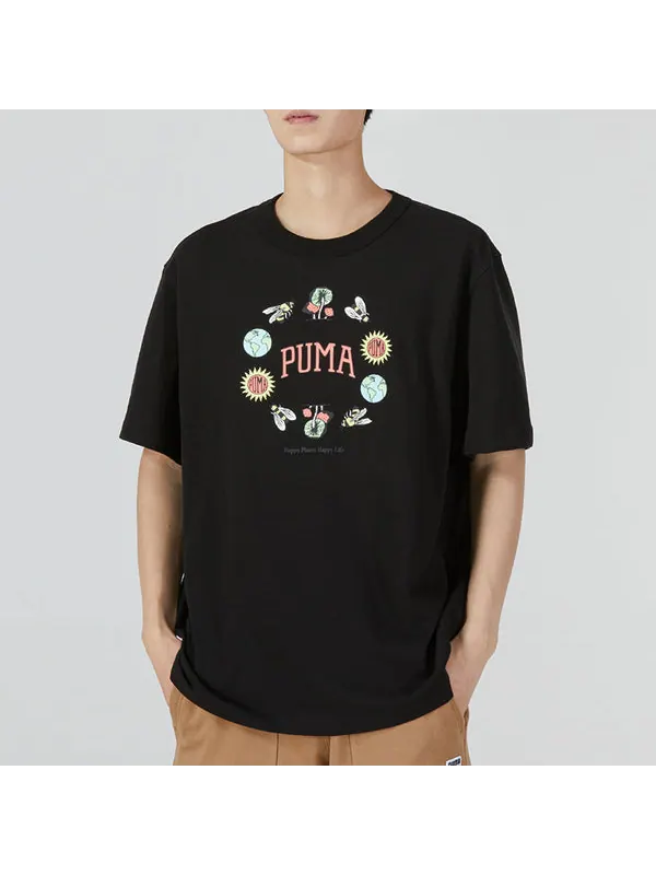 Футболка downtown graphic tee 'black' Puma — изображение 3 из 4, черный