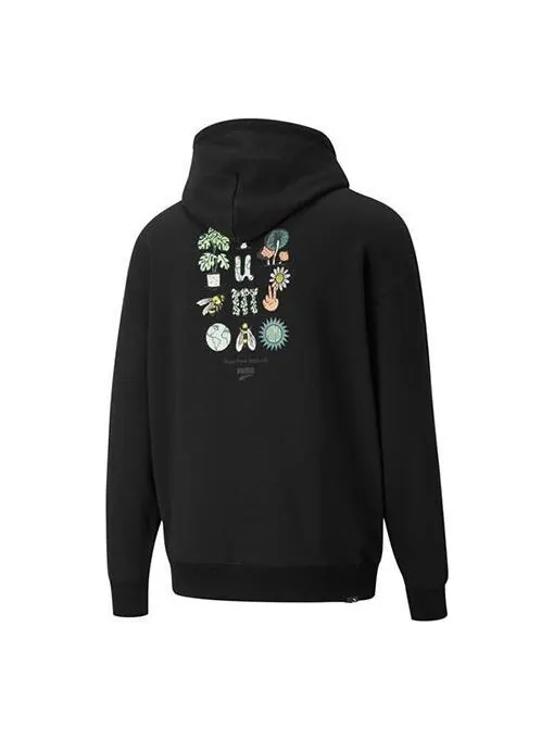 Толстовка downtown funny logo printing sports black Puma — изображение 1 из 4, черный