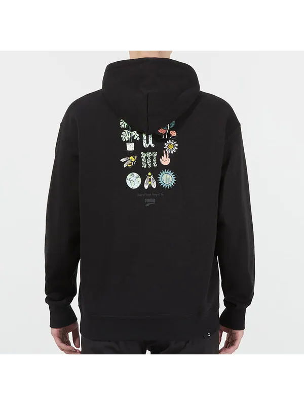Толстовка downtown funny logo printing sports black Puma — изображение 4 из 4, черный