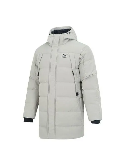 Куртка protective hooded down coat 'green' Puma — изображение 1 из 4, серый/зеленый
