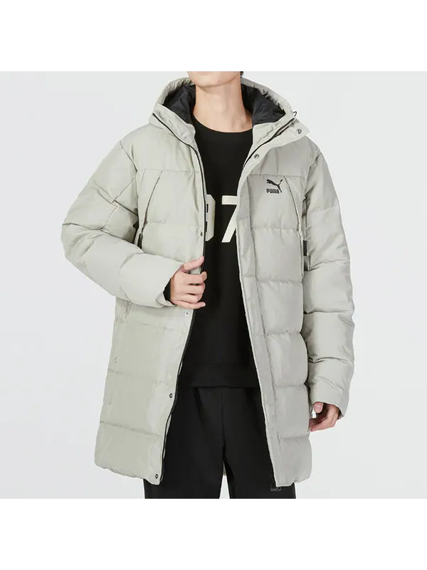 Куртка protective hooded down coat 'green' Puma — изображение 3 из 4, серый/зеленый