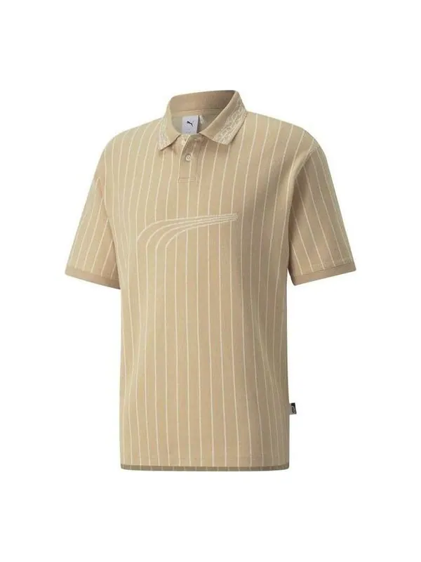 Рубашка поло players lounge polo shirt 'brown' Puma — изображение 1 из 4, коричневый