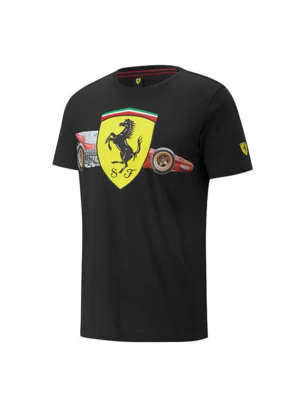 Футболка scuderia ferrari shield tee 'black' Puma — изображение 1 из 4, черный/желтый