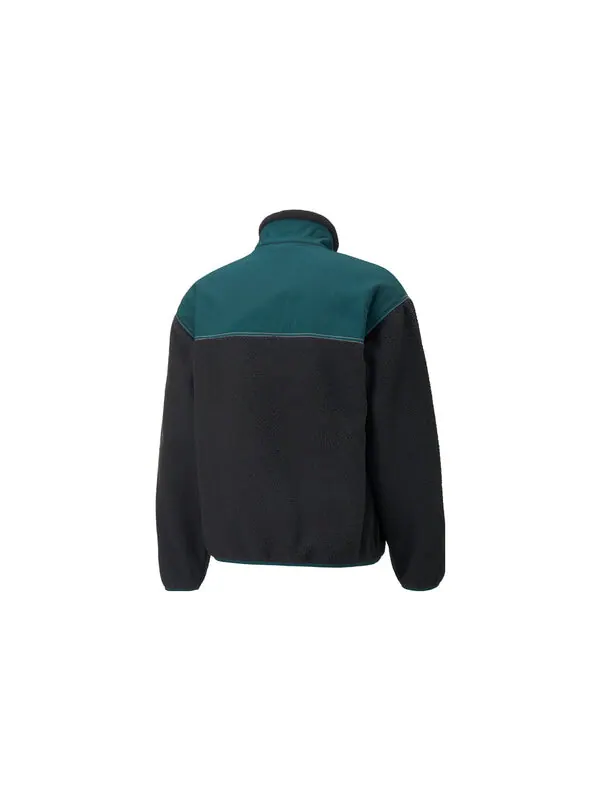 Куртка x ami sherpa jacket 'black' Puma — изображение 2 из 2, черный/зеленый/синий