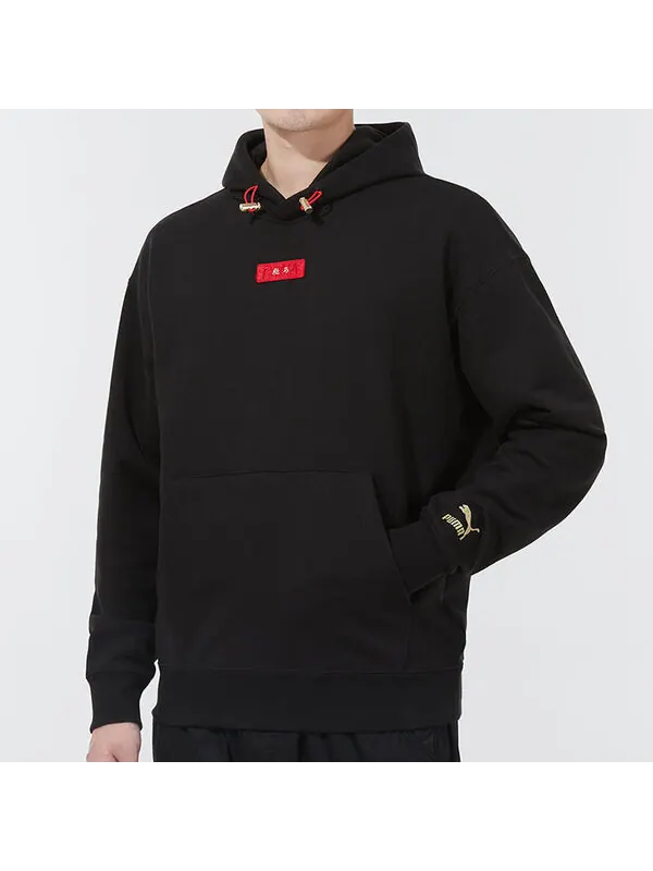 Толстовка limited cny knit hooded stay warm athleisure casual sports pullover black Puma — изображение 4 из 4, черный
