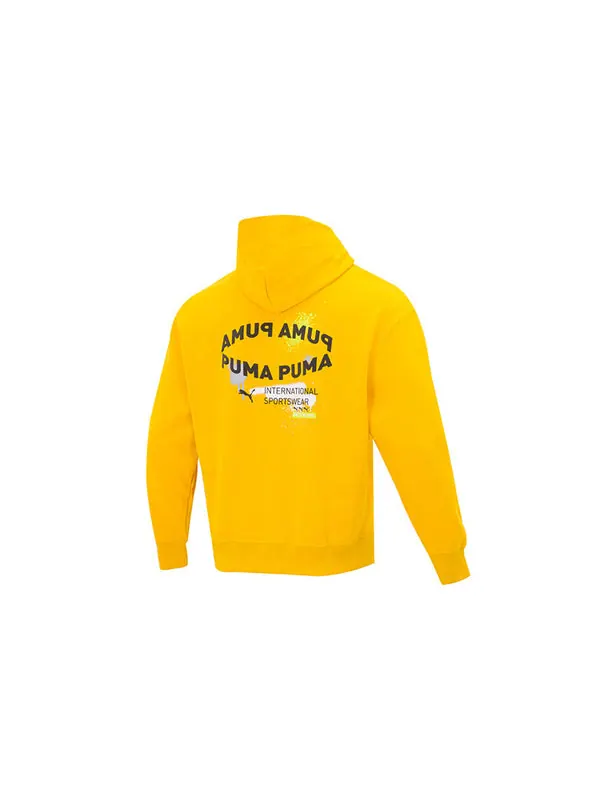 Толстовка oversize trend graphic logo hoodie 'yellow' Puma — изображение 2 из 4, желтый
