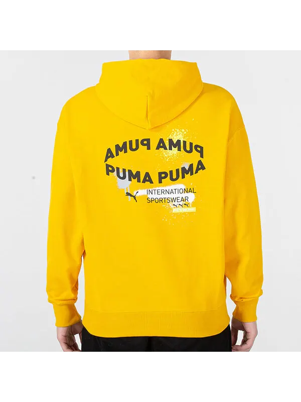 Толстовка oversize trend graphic logo hoodie 'yellow' Puma — изображение 4 из 4, желтый