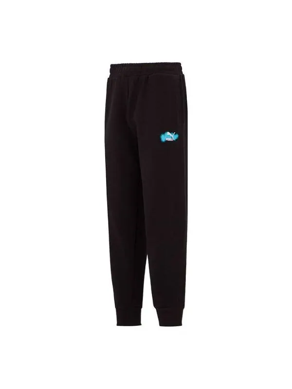 Брюки trend graphic logo pants 'black' Puma — изображение 1 из 4, черный