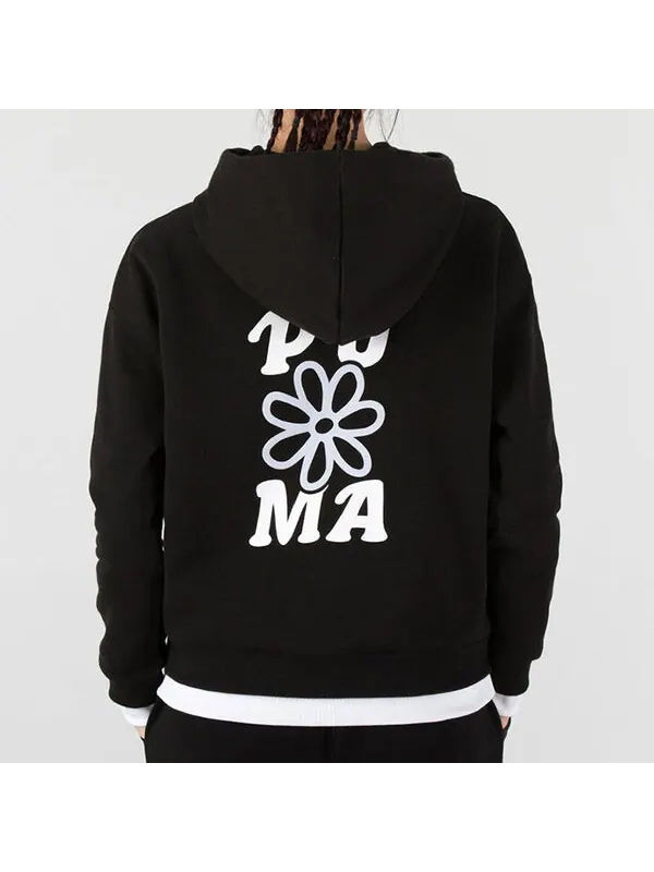 Свитер layered printing fake two hoodie black Puma — изображение 3 из 3, черный
