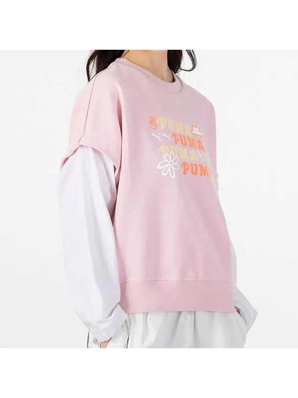 Свитер 2-fer graphic vest top logo 'pink' Puma — изображение 2 из 3, розовый