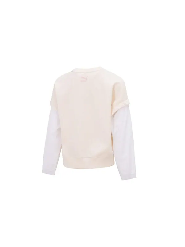 Свитер logo 2-fer graphic vest top 'beige' Puma — изображение 2 из 2, бежевый/белый