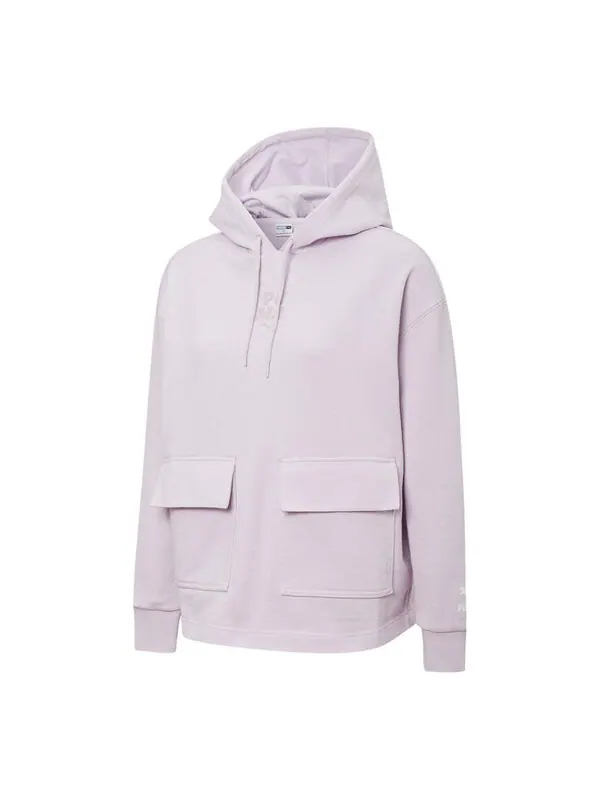 Толстовка pocket hoodie 'purple' Puma — изображение 1 из 2, фиолетовый
