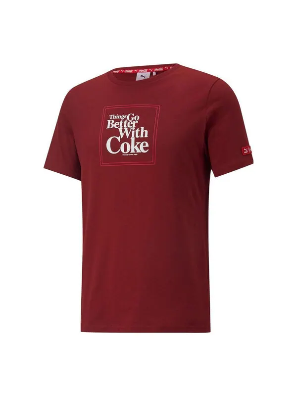 Футболка x coca cola graphic tee 'red' Puma — изображение 1 из 2, красный