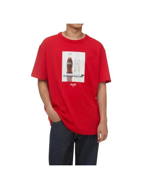 Футболка x coca cola relaxed tee 'red' Puma — изображение 3 из 4, красный