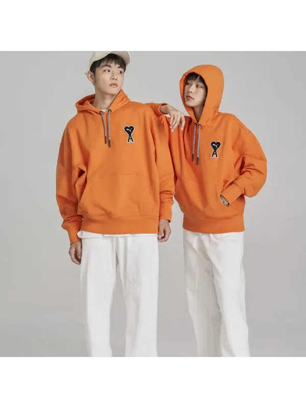 Толстовка x ami hoodie 'orange' Puma — изображение 4 из 4, оранжевый