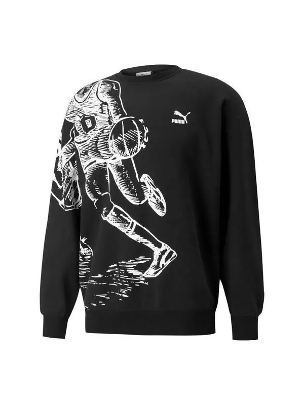 Толстовка x joshua vibes crew sweatshirt 'black' Puma — изображение 1 из 2, черный/белый