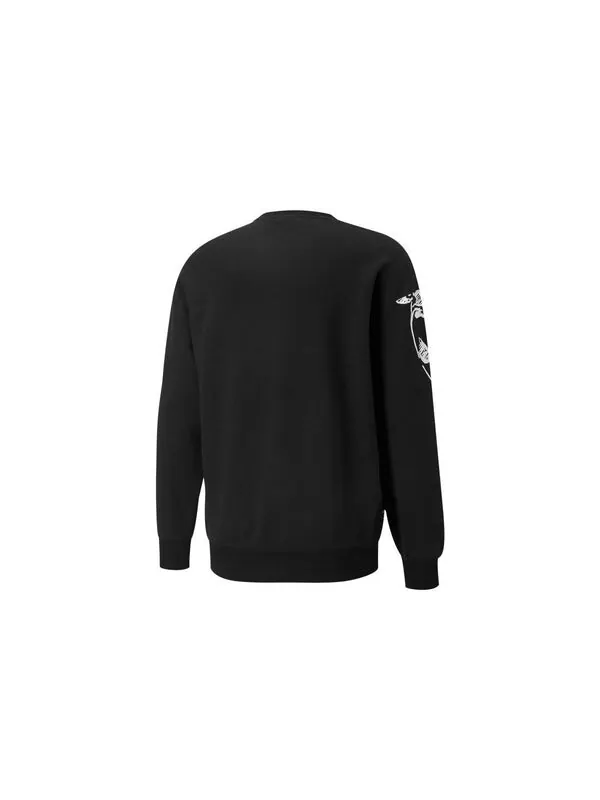 Толстовка x joshua vibes crew sweatshirt 'black' Puma — изображение 2 из 2, черный/белый
