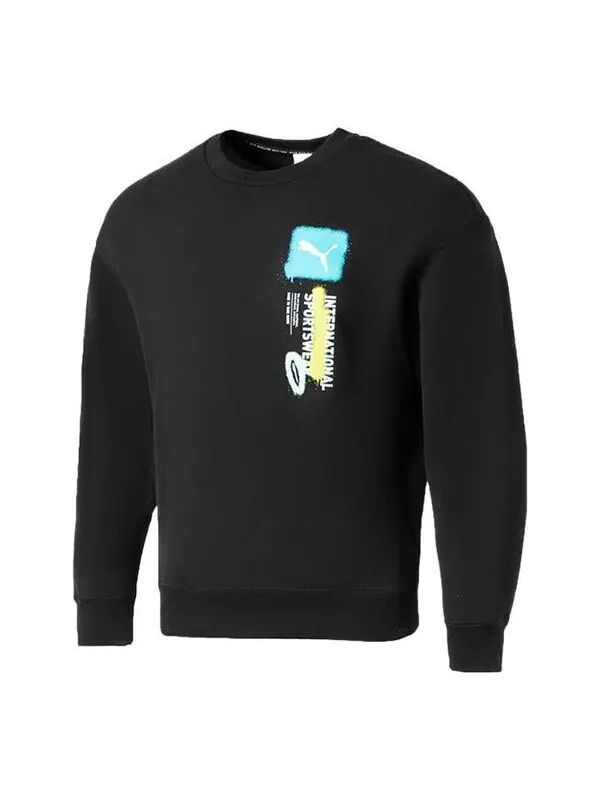 Толстовка logo international sportswear sweatshirt 'black' Puma — изображение 1 из 2, черный