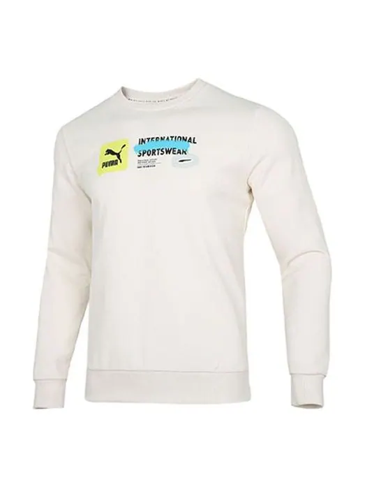 Толстовка logo pattern printing sports round neck pullover white Puma — изображение 1 из 4, белый
