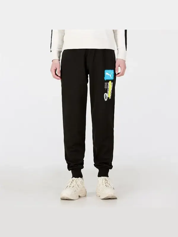 Брюки logo international sportswear pants 'black' Puma — изображение 3 из 4, черный