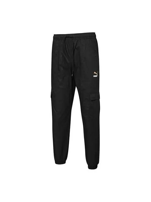 Брюки logo classics cargo pants 'black' Puma — изображение 1 из 4, черный