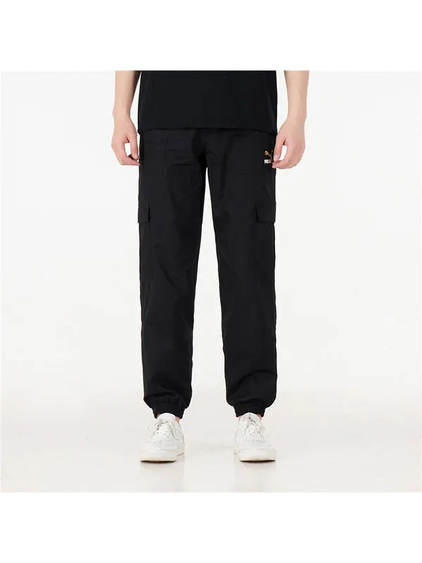 Брюки logo classics cargo pants 'black' Puma — изображение 3 из 4, черный