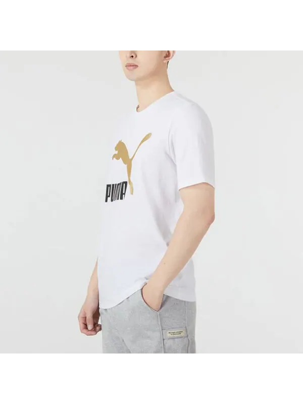 Футболка classics logo metallic tee 'white' Puma — изображение 4 из 4, белый