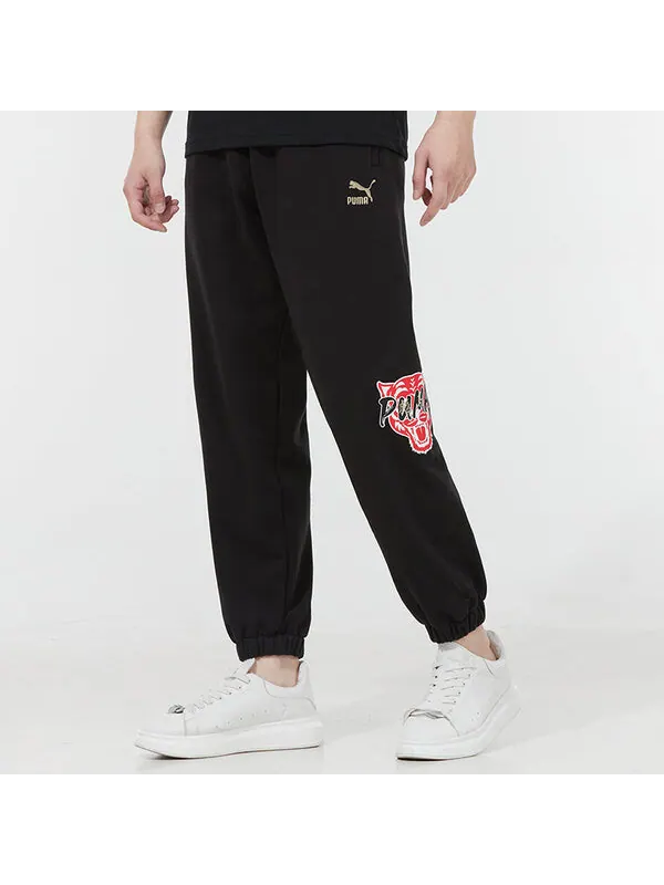 Брюки logo sweatpants 'black' Puma — изображение 4 из 4, черный