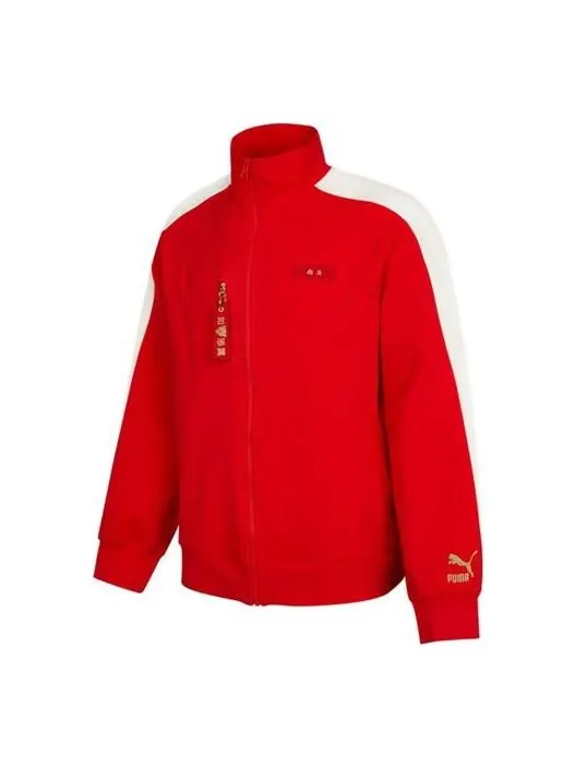 Куртка stripe colorblock loose casual jacket red Puma — изображение 1 из 2, красный