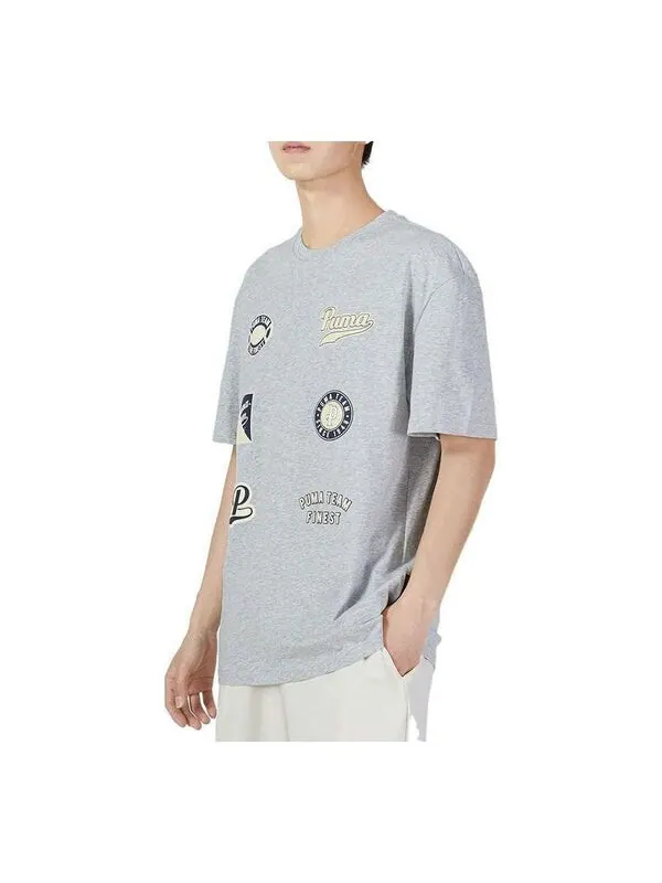 Футболка team statement short sleeve 'grey' Puma — изображение 1 из 2, серый
